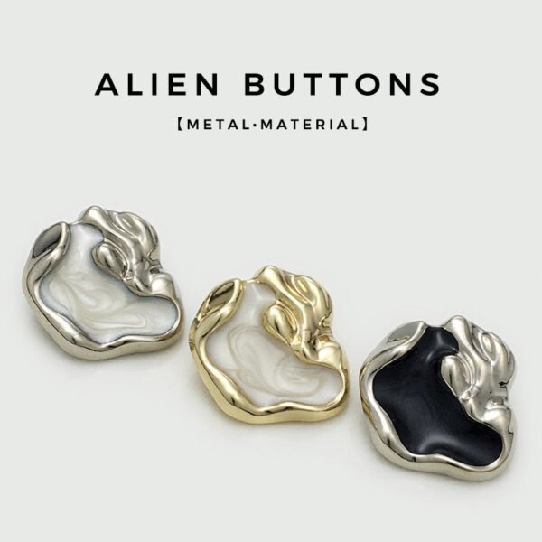 Irregular Metal Buttons Gold Silver Black Point Oil Finish 20pcs - Image 2