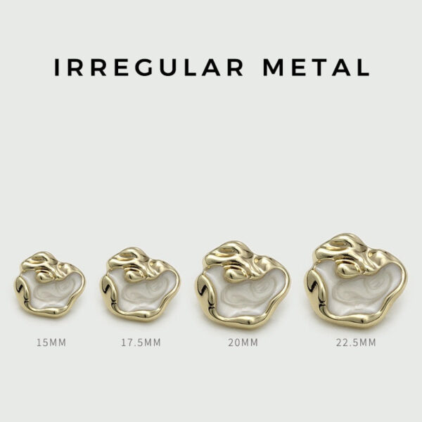 Irregular Metal Buttons Gold Silver Black Point Oil Finish 20pcs - Image 3