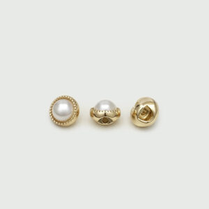 8mm Gold Silver Concealed Hole Metal Buttons with Pearl for Shirts 20pcs