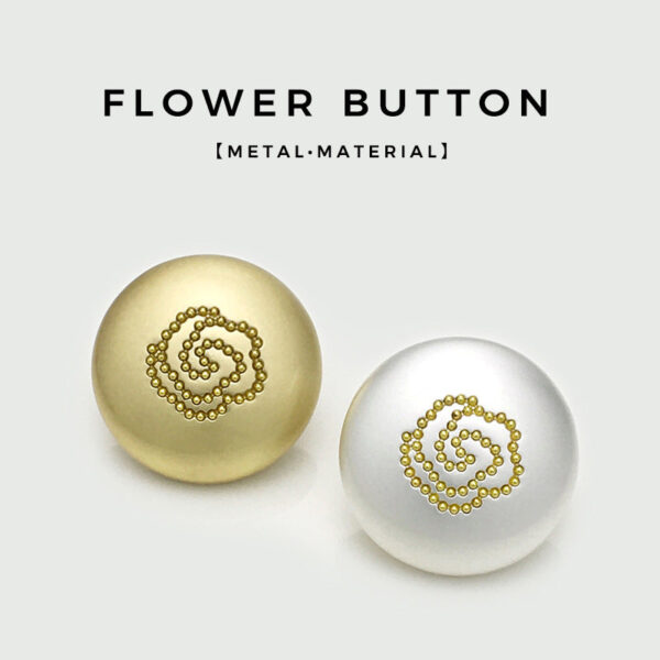 Rose Round Matte Gold Silver Metal Mushroom Buttons 12pcs - Image 2