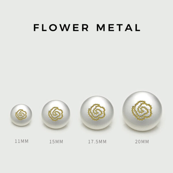 Rose Round Matte Gold Silver Metal Mushroom Buttons 12pcs - Image 3