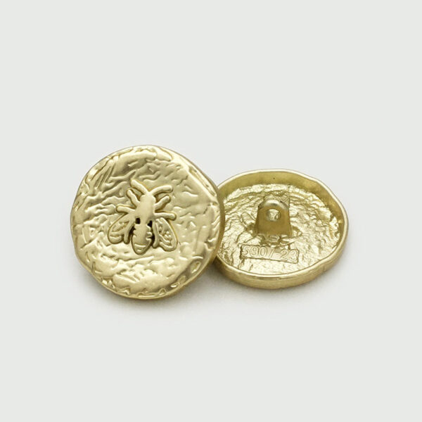 17.5/20/22.5mm Tea Gold Irregular Concave Round Metal Bee Buttons 20pcs - Image 4