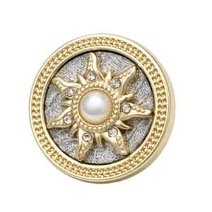 25mm Golden Sun Pearl & Diamond-Embedded Buttons with Shank 12pcs