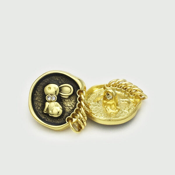 17.5/22.5mm Golden Silver Bunny Diamond Buttons with Shank Hoop 10pcs - Image 4