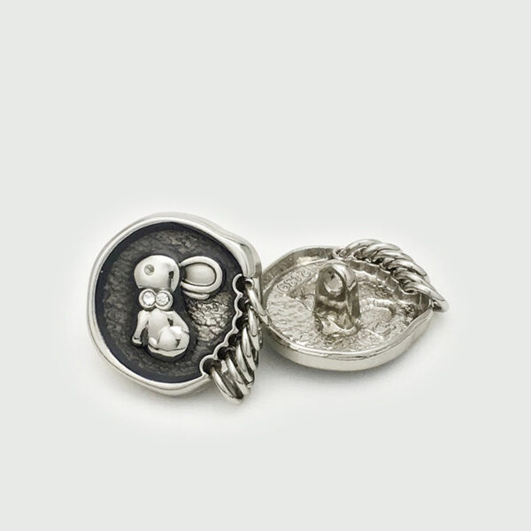17.5/22.5mm Golden Silver Bunny Diamond Buttons with Shank Hoop 10pcs - Image 5