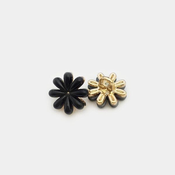 11.5mm Vintage Black & White Daisy Flower Metal Buttons 20pcs - Image 3