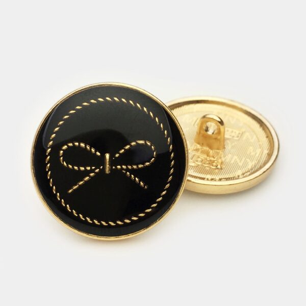 11mm-25mm Black White Bow Round Metal Shank Buttons 20pcs - Image 5