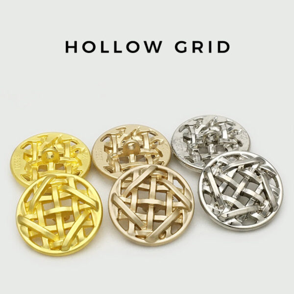 25mm Round Woven Mesh Hollow Metal Hand-Sewing Buttons 20pcs - Image 2