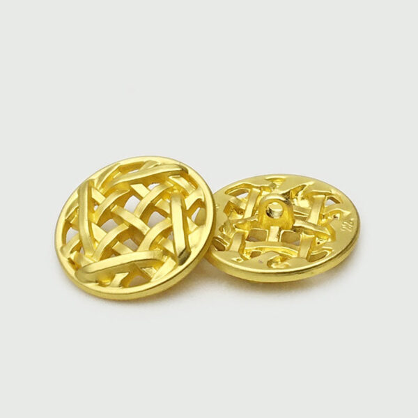25mm Round Woven Mesh Hollow Metal Hand-Sewing Buttons 20pcs - Image 3