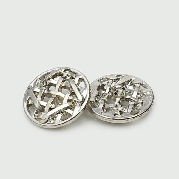 25mm Round Woven Mesh Hollow Metal Hand-Sewing Buttons 20pcs - Image 4