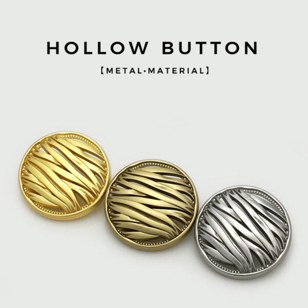 17.5/22.5mm Vintage Gold Silver Irregular Hollow Metal Buttons 20pcs - Image 2