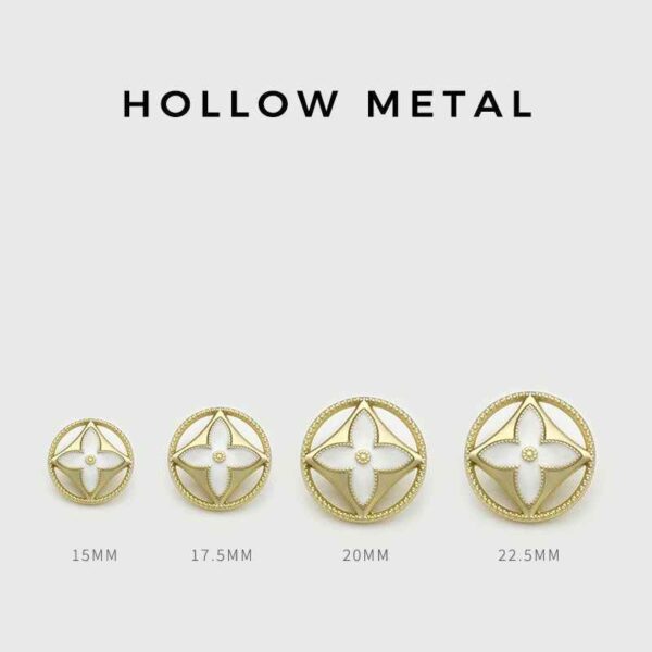 25mm Round Hollow Clover Buttons for Women's Trench Coats 20pcs