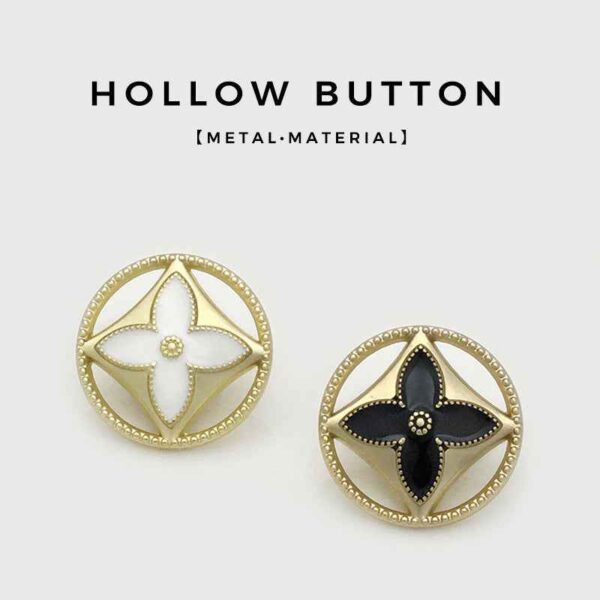 25mm Round Hollow Clover Buttons for Women's Trench Coats 20pcs
