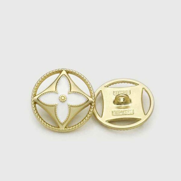 25mm Round Hollow Clover Buttons for Women's Trench Coats 20pcs