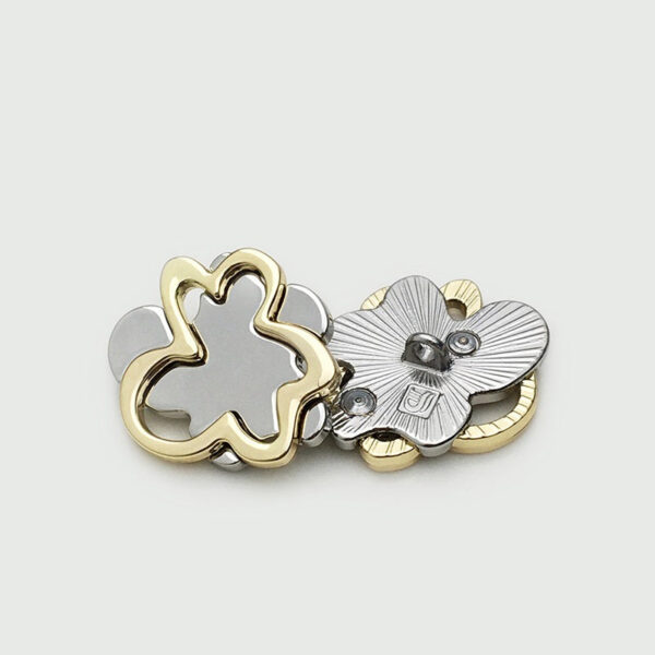 17.5/22.5mm Gold Silver Hollow Irregular Metal Buttons with Shank 12pcs - Image 2