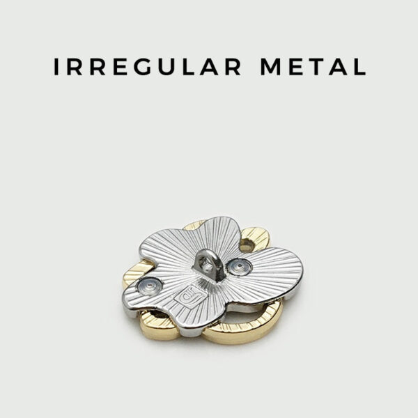 17.5/22.5mm Gold Silver Hollow Irregular Metal Buttons with Shank 12pcs - Image 3