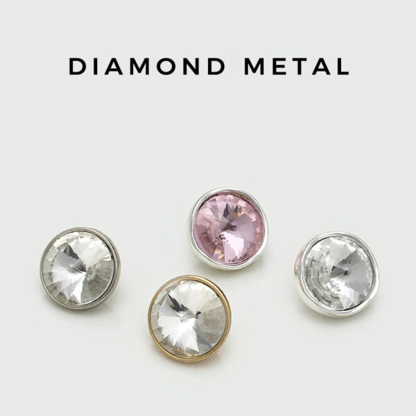 10-20mm Metal Buttons with Colorful Crystal and Shank 20pcs - Image 2