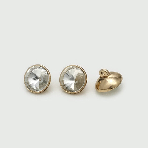 10-20mm Metal Buttons with Colorful Crystal and Shank 20pcs - Image 3