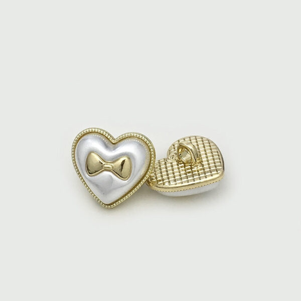 15mm Dual-Tone Heart Bow Metal Buttons for Sweater 12pcs - Image 4