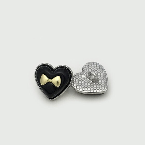 15mm Dual-Tone Heart Bow Metal Buttons for Sweater 12pcs - Image 5