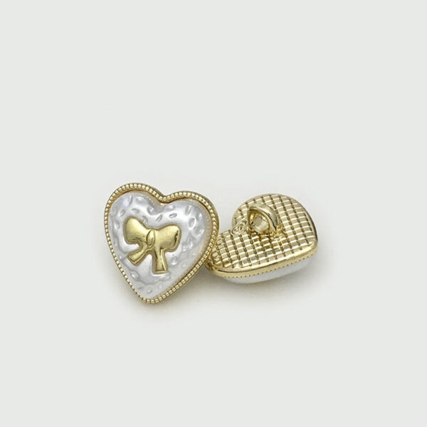 15mm Dual-Tone Heart Bow Metal Buttons for Sweater 12pcs - Image 7