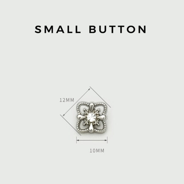 11mm Gold Silver Square Metal Hollow Diamond Shank Buttons 20pcs - Image 2