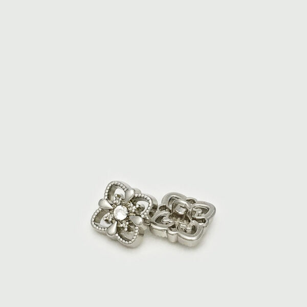 11mm Gold Silver Square Metal Hollow Diamond Shank Buttons 20pcs - Image 4