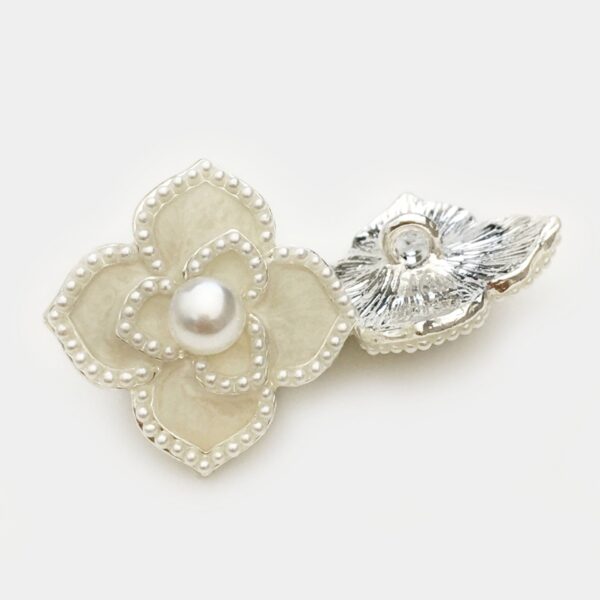 21mm 4/5-Petal Flower Pearl Metal Buttons with Shank 6pcs - Image 3