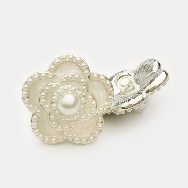 21mm 4/5-Petal Flower Pearl Metal Buttons with Shank 6pcs - Image 6