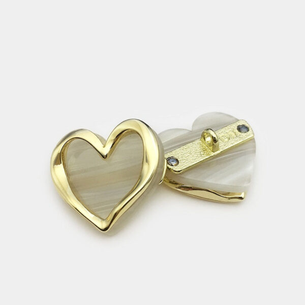 12mm Heart-Shaped Resin Metal Decorative Buttons 12pcs - Image 2