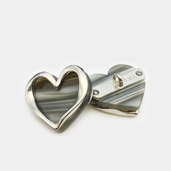 12mm Heart-Shaped Resin Metal Decorative Buttons 12pcs - Image 3