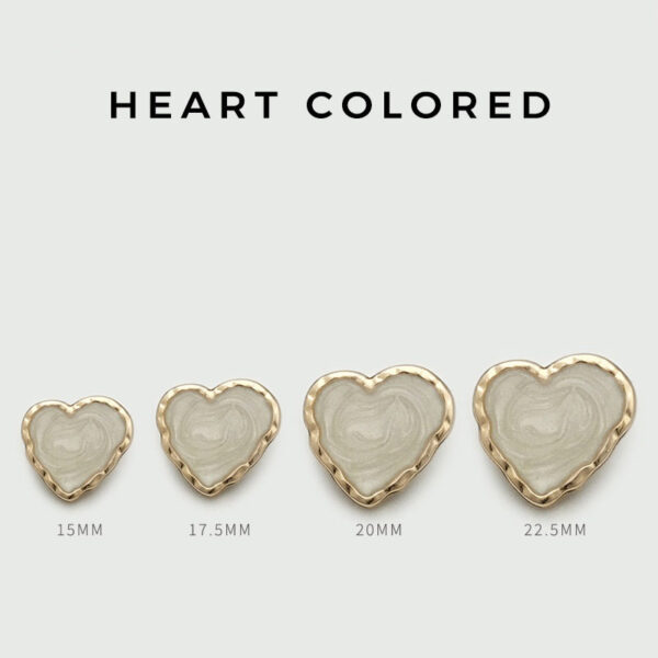 15-25mm Irregular Enamel Heart Shaped Metal Buttons 20pcs - Image 3