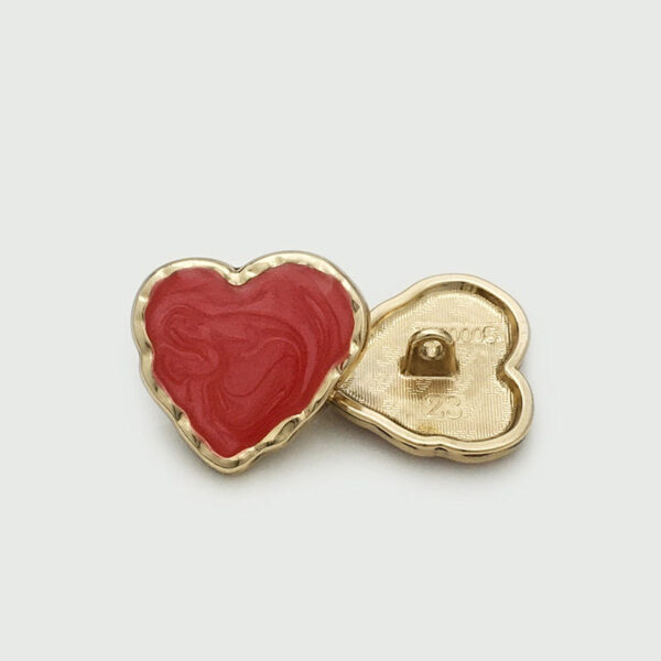 15-25mm Irregular Enamel Heart Shaped Metal Buttons 20pcs - Image 6