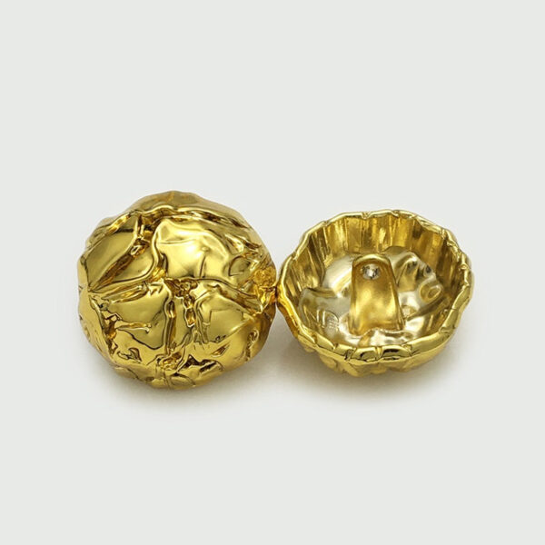 15/17.5/22.5mm Golden Mushroom Pleated Metal Buttons 12pcs - Image 4