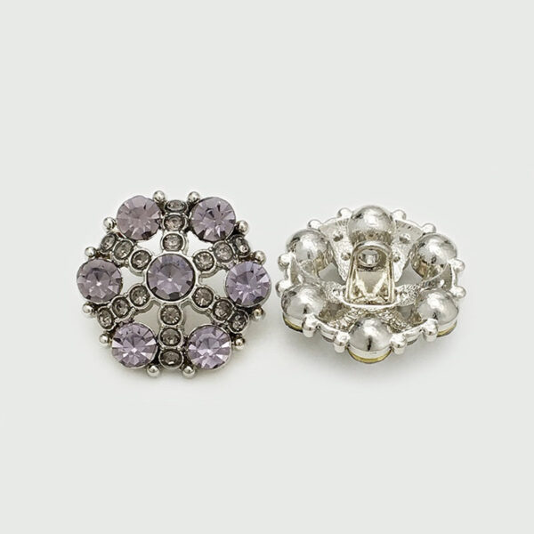 17.5/22.5mm Hollow Flower Metal Buttons with Full Diamond 12pcs - Image 7