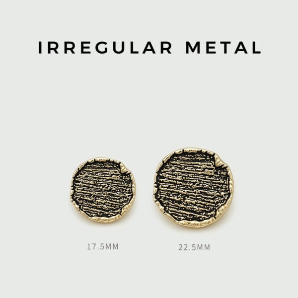 17.5/22.5mm Irregular Round Shaped Metal Sewing Buttons 20pcs - Image 2