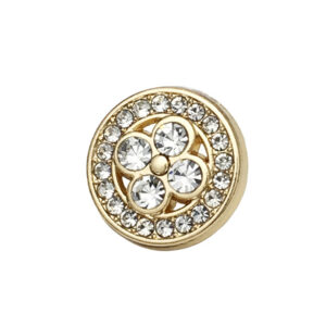 11mm Gold Silver Metal Round Clover Diamond Cufflinks Buttons 20pcs
