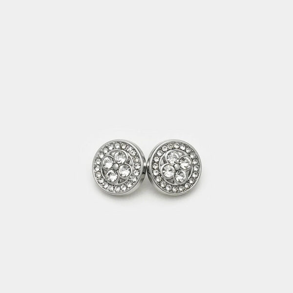 11mm Gold Silver Metal Round Clover Diamond Cufflinks Buttons 20pcs - Image 4