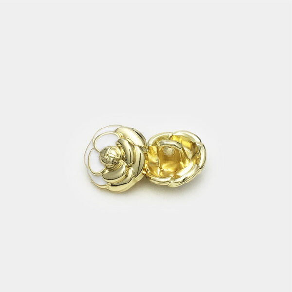 12mm Exquisite Gold & White Flower-Shaped Shirt Buttons 20pcs - Image 3