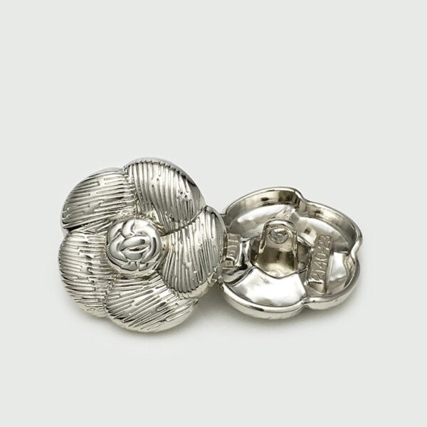 17.5/20/22.5mm Vintage Gold Silver Camellia Flower Metal Buttons 20pcs - Image 4
