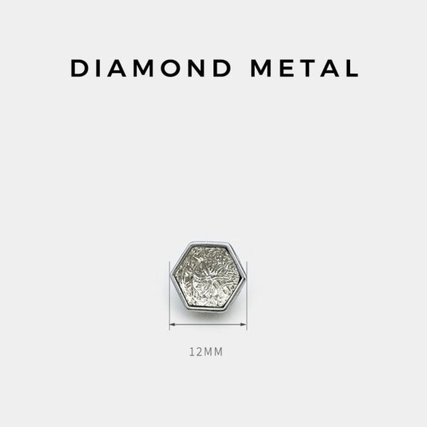 12mm Gold & Silver Hexagonal Diamond-Studded Buttons 20pcs - Image 2