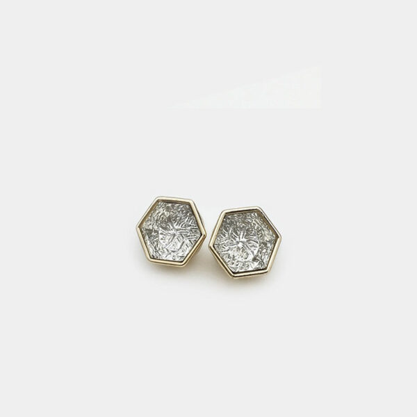 12mm Gold & Silver Hexagonal Diamond-Studded Buttons 20pcs - Image 4
