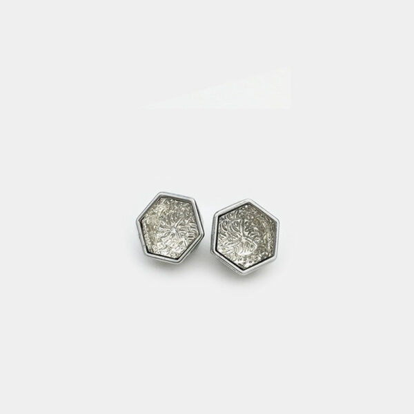 12mm Gold & Silver Hexagonal Diamond-Studded Buttons 20pcs - Image 5