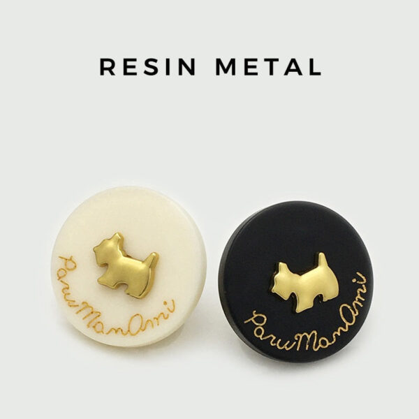 15-25mm Adorable Dog Resin-Metal Round Buttons 20pcs - Image 3