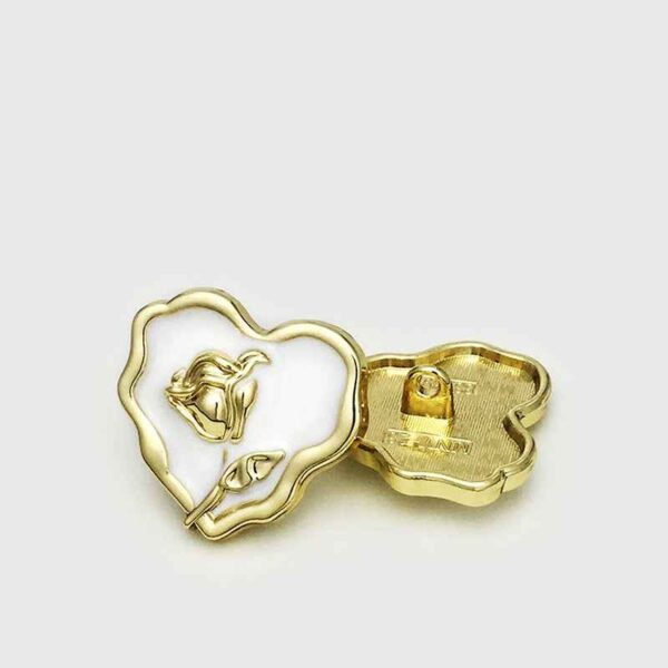 25mm Irregular Heart & Rose Metal Buttons for Women's Coats 20pcs