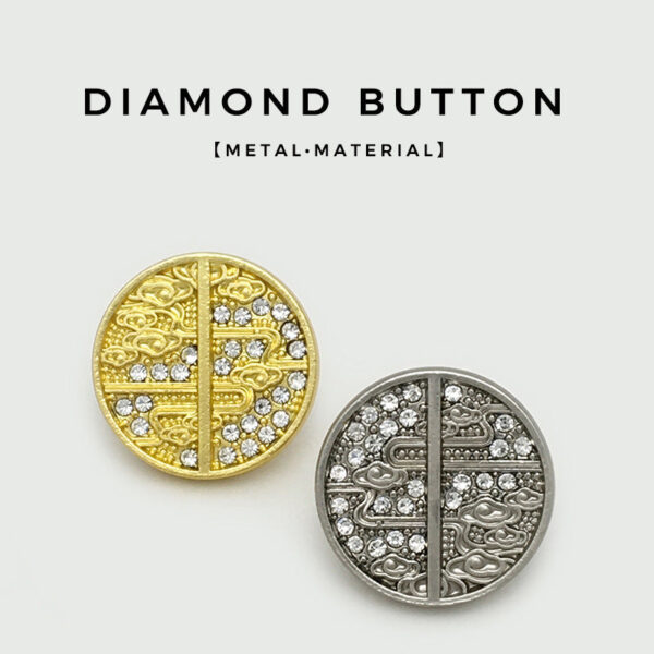 15/20mm Chinese Classical Cloud Metal Sewing Buttons with Diamonds 20pcs - Image 2