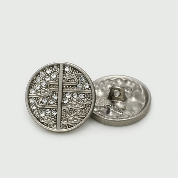 15/20mm Chinese Classical Cloud Metal Sewing Buttons with Diamonds 20pcs - Image 5