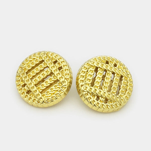 17.5/20/22.5mm Vintage Gold Silver Metal Chain-Edged Hollow Buttons 20pcs - Image 5