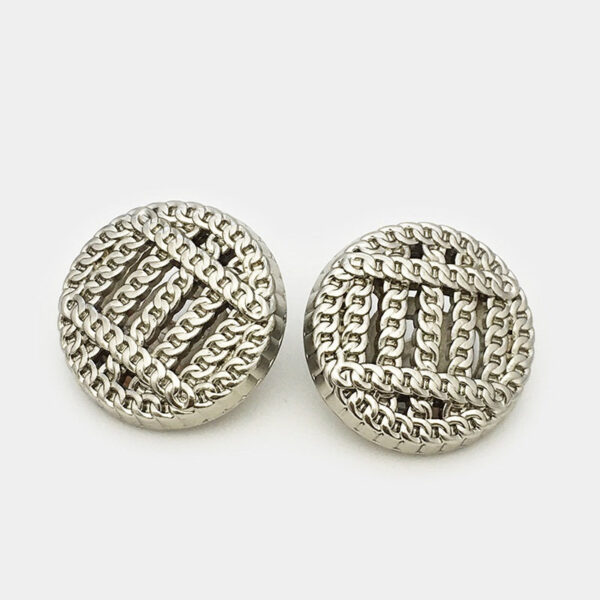 17.5/20/22.5mm Vintage Gold Silver Metal Chain-Edged Hollow Buttons 20pcs - Image 6