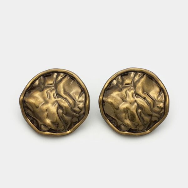 15-32mm Antique Gold Pleated Irregular Metal Buttons for Coats 20pcs - Image 6